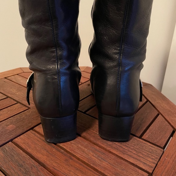 Black leather boots, Minelli Brand from Paris.  Size 36. - Picture 3 of 6